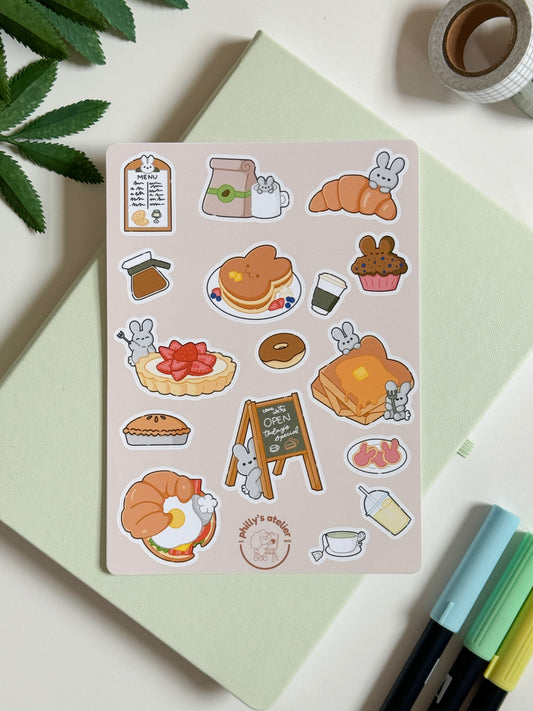 Bunny Cafe Sticker Sheet