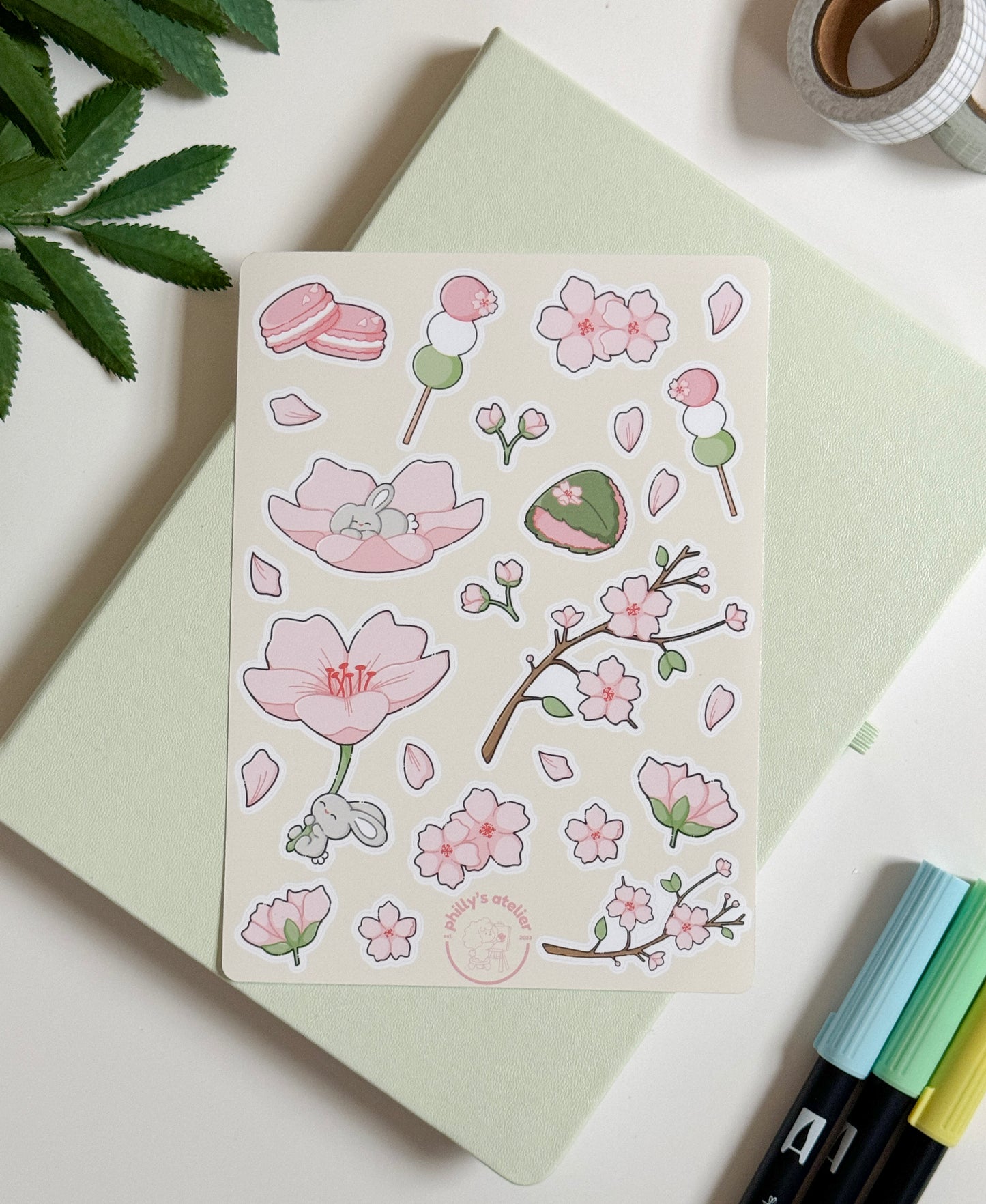 Bunny + Cherry Blossoms Sticker Sheet